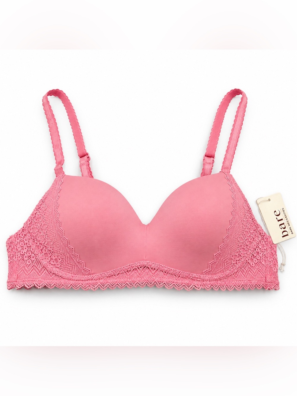 Bare Necessities Bra Women size 32A New Wild Rose Pink Wire Free Lace T-Shirt